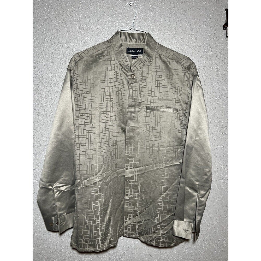 MILANO MODA MEN'S 2 PIECE Shirt And Pant LONG SLEEVE WALKING SUIT Size M-32x32
